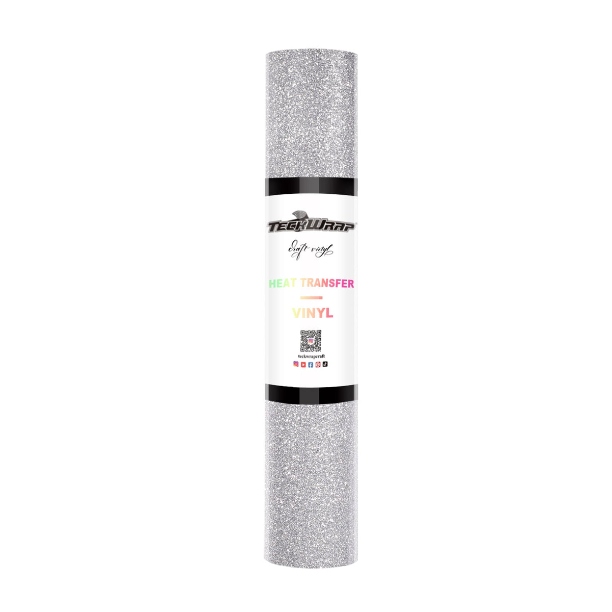 Vinyle Transfert Thermique à Paillettes Teckwrap - Argent | Motifs Durables et Scintillants pour T-shirts, Sweats à Capuche, Chapeaux et Plus Encore !
