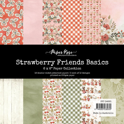 Collection de papiers "Strawberry Friends Basics" 6x6 (34881)