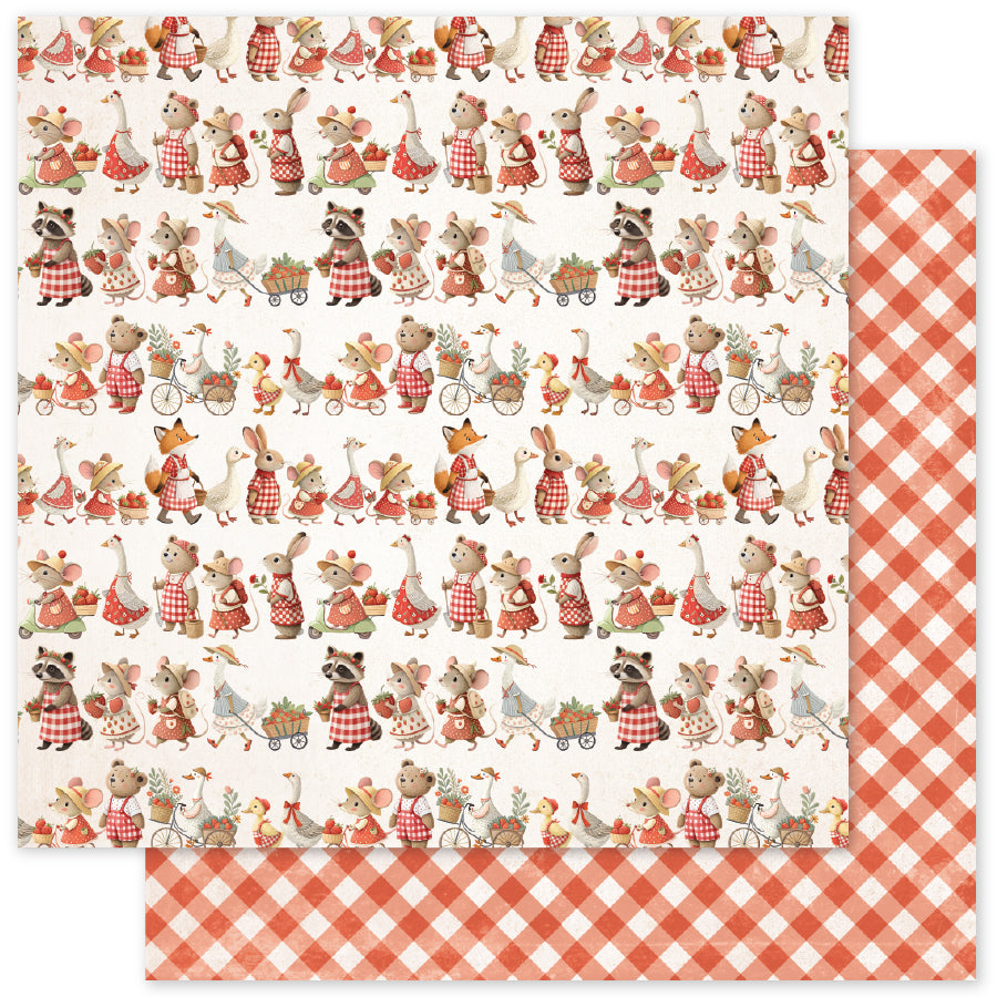 Collection de papiers "Strawberry Friends Basics" 6x6 (34881)