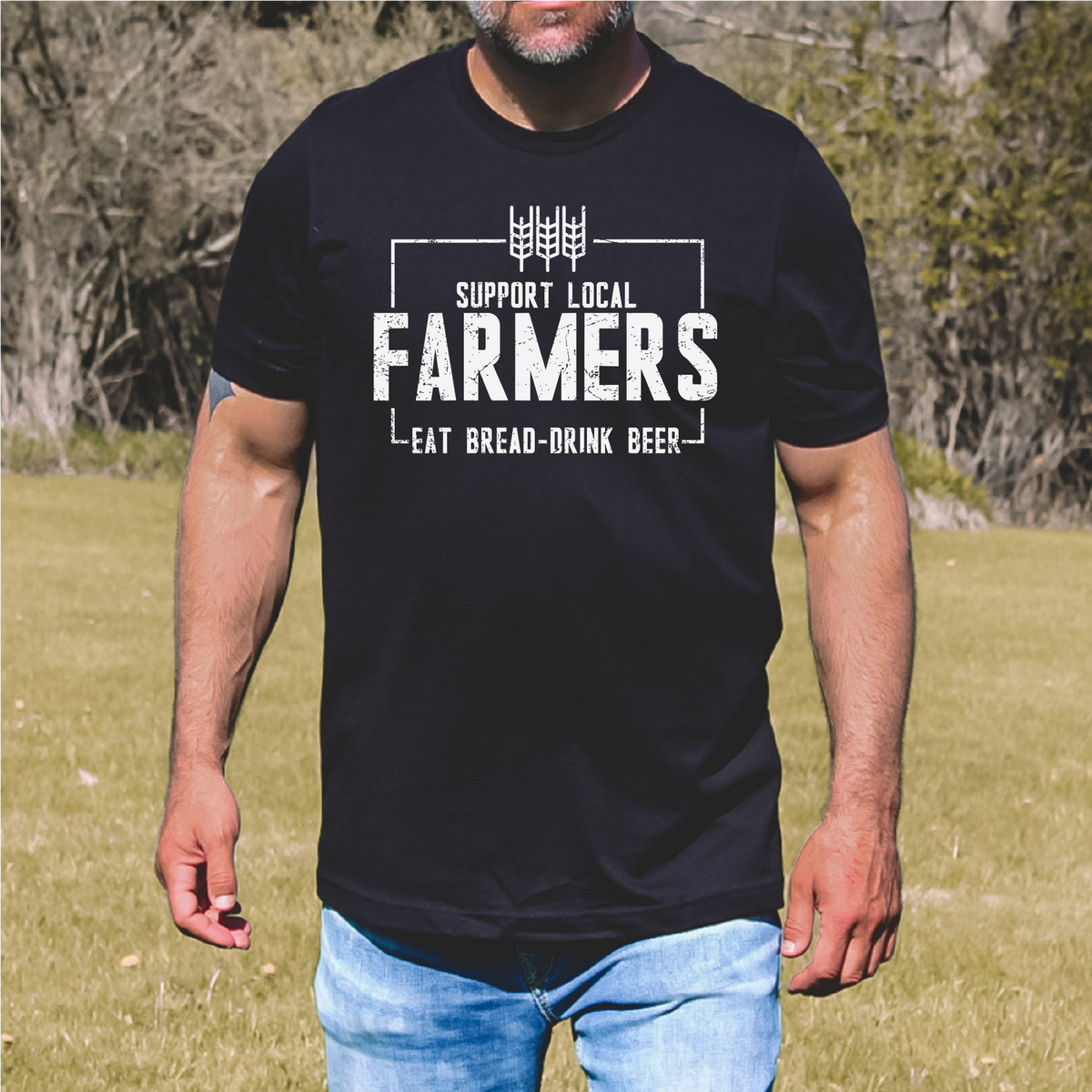 T-shirt unisexe Soutenez les agriculteurs locaux | Vêtements de ferme | Vêtements de la province