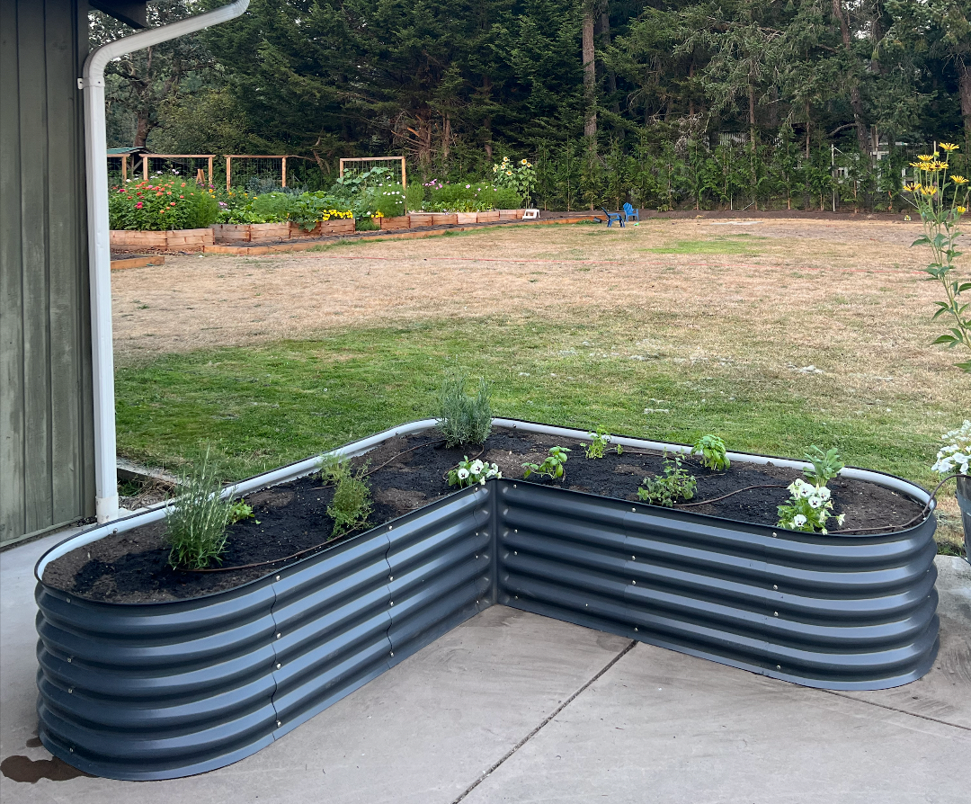 Kit de bac de jardin en L de 43 cm de haut