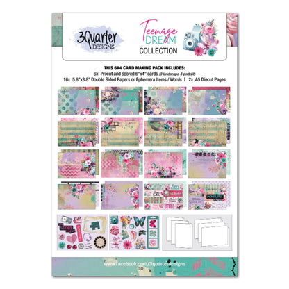 Pack de 6 cartes 10x15 cm Teenage Dream 3Quarter Designs