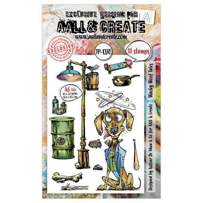 AALL and Create - Set de tampons A6 - Histoires de chiens loufoques