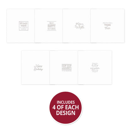 Trim Me! Foiled Insert Pad - Many Happy Returns - Silver