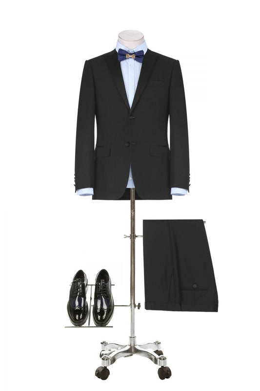 BUILD YOUR PACKAGE: Black Tuxedo (Package Includes 2 Pc Suit, Shirt, Necktie or Bow Tie