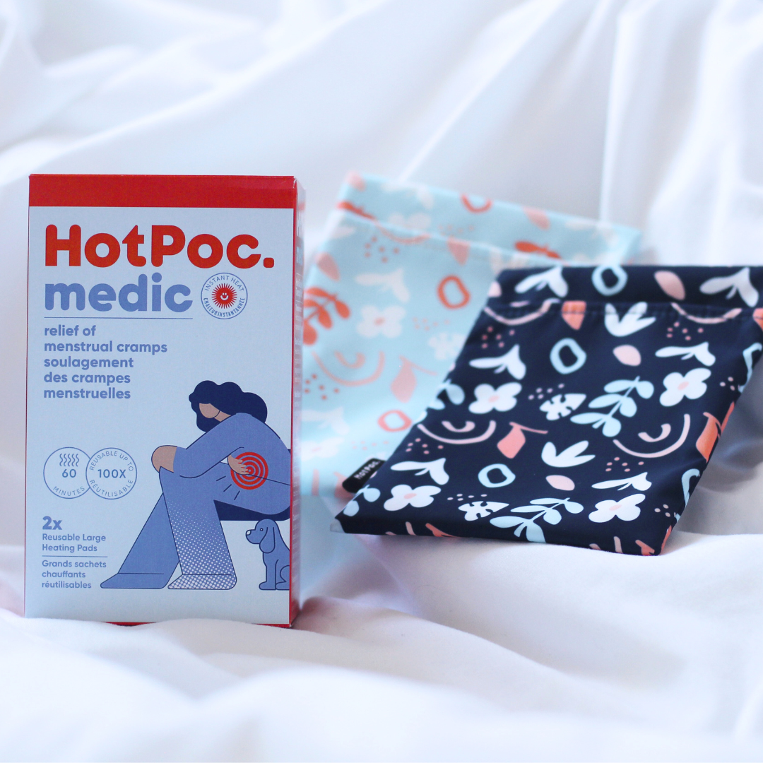 Lot de 2 chaufferettes écologiques réutilisables Hot Poc medic – Thérapie naturelle par la chaleur pour les crampes et les douleurs menstruelles