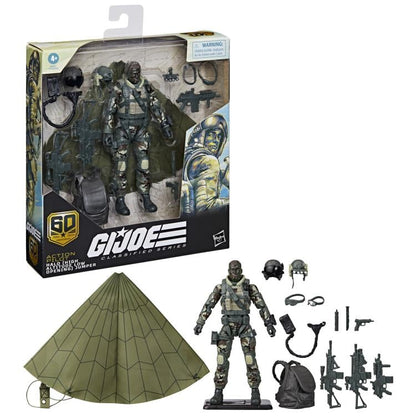 G.I. Joe Classified Series Figurine Pilote d'action 60e anniversaire - HALO - Chute libre à basse altitude - Parachutiste
