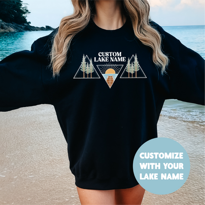 Geometric Lake Personalized Sweatshirt | Summer Apparel | Custom Apparel