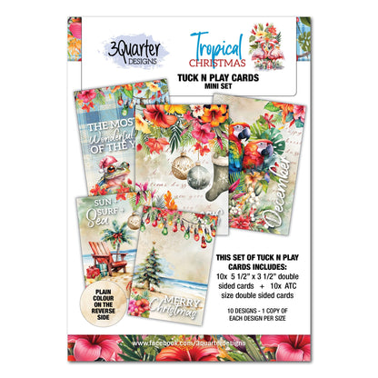 3Quarter Designs Tropical Christmas Tuck N Play Cards Mini Set