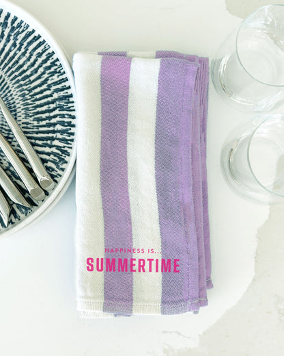 Custom Napkin, Striped Lilac