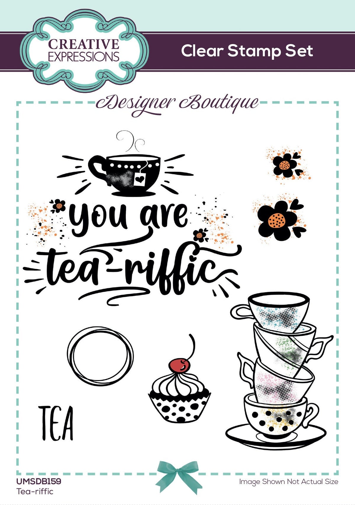 Creative Expressions Designer Boutique Tampons Tea-riffic 6 po x 4 po