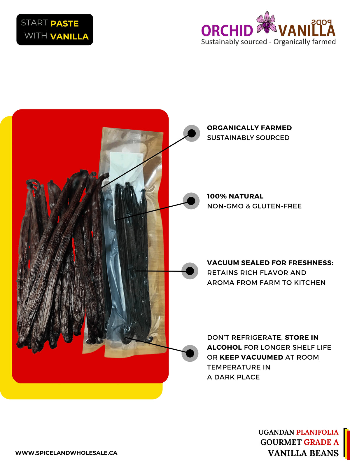 Ugandan Vanilla Beans Grade-A Gourmet <br>For Extract And Baking<BR>By Pound