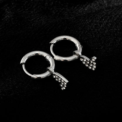 VIRTUOUS Or Blanc Ton Argent : Mini Créoles avec Breloque Cœur Incrustée de Zircone