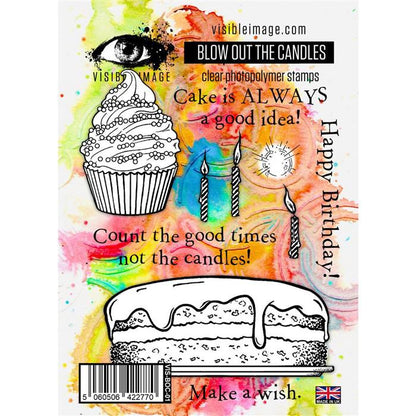 Visible Image Blow Out The Candles - A6 Stamp Set