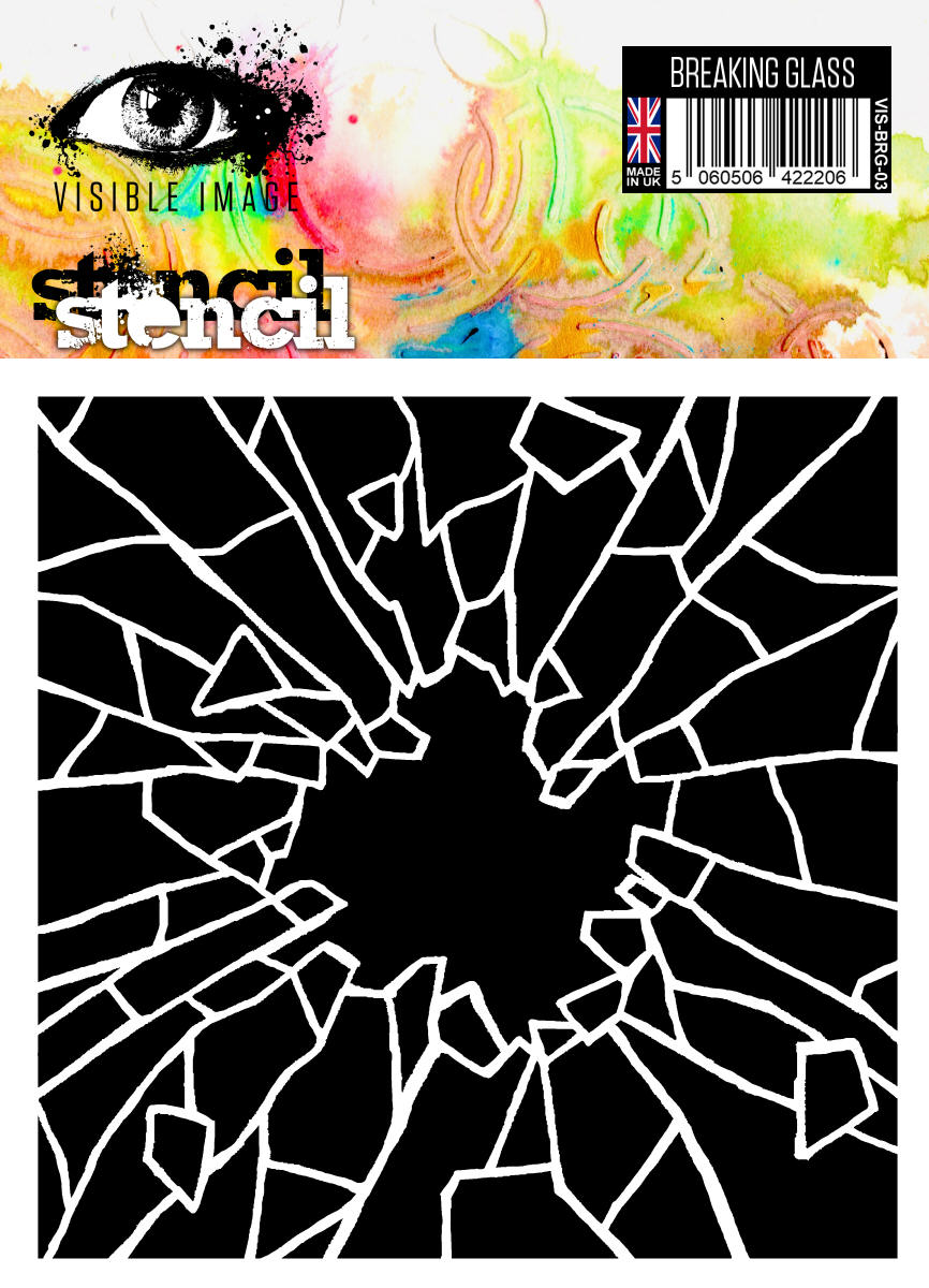 Pochoir effet verre brisé Visible Image - 6 x 6