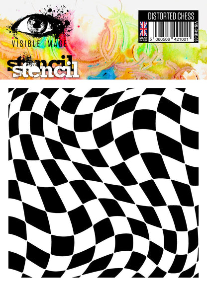 Visible Image Distorted Chess Stencil - 6 x 6