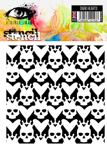 Visible Image Dark Hearts Stencil - 15,24 x 15,24 cm