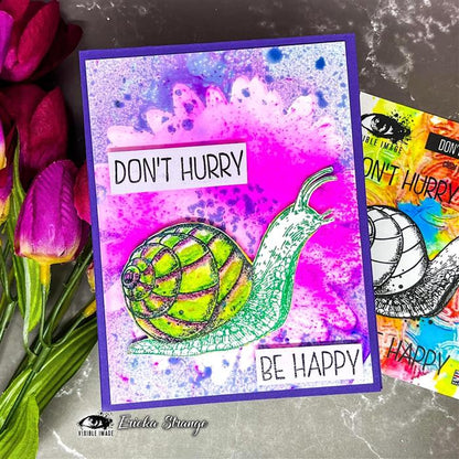 Visible Image Ne vous pressez pas, soyez heureux - Lot de tampons A7