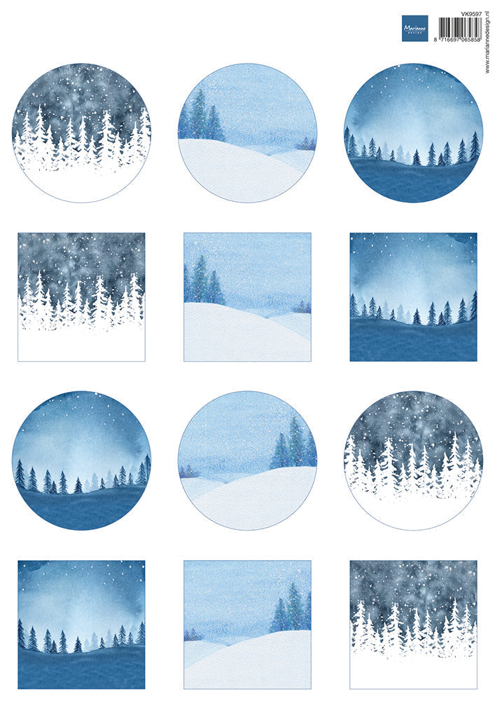 Marianne Design Feuille de découpage A4 - Paysages d'hiver Mini