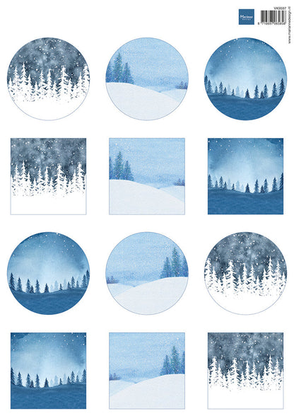 Marianne Design Feuille de découpage A4 - Paysages d'hiver Mini