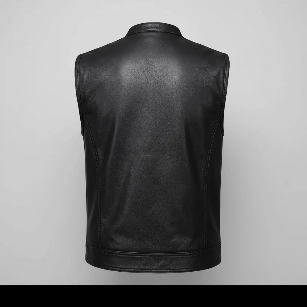 Open Road Men's Leather Club Vest | Premium Cowhide Motorcycle Vest