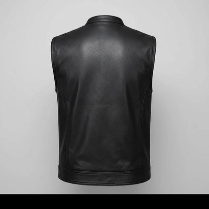 Open Road Men's Leather Club Vest | Premium Cowhide Motorcycle Vest