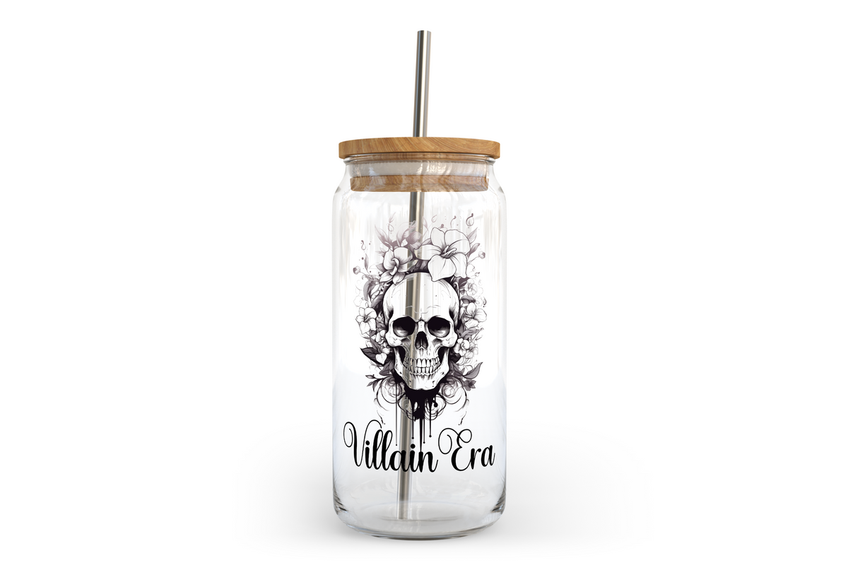 Verre canette Villain Era avec couvercle en bambou | Pour les fans de livres
