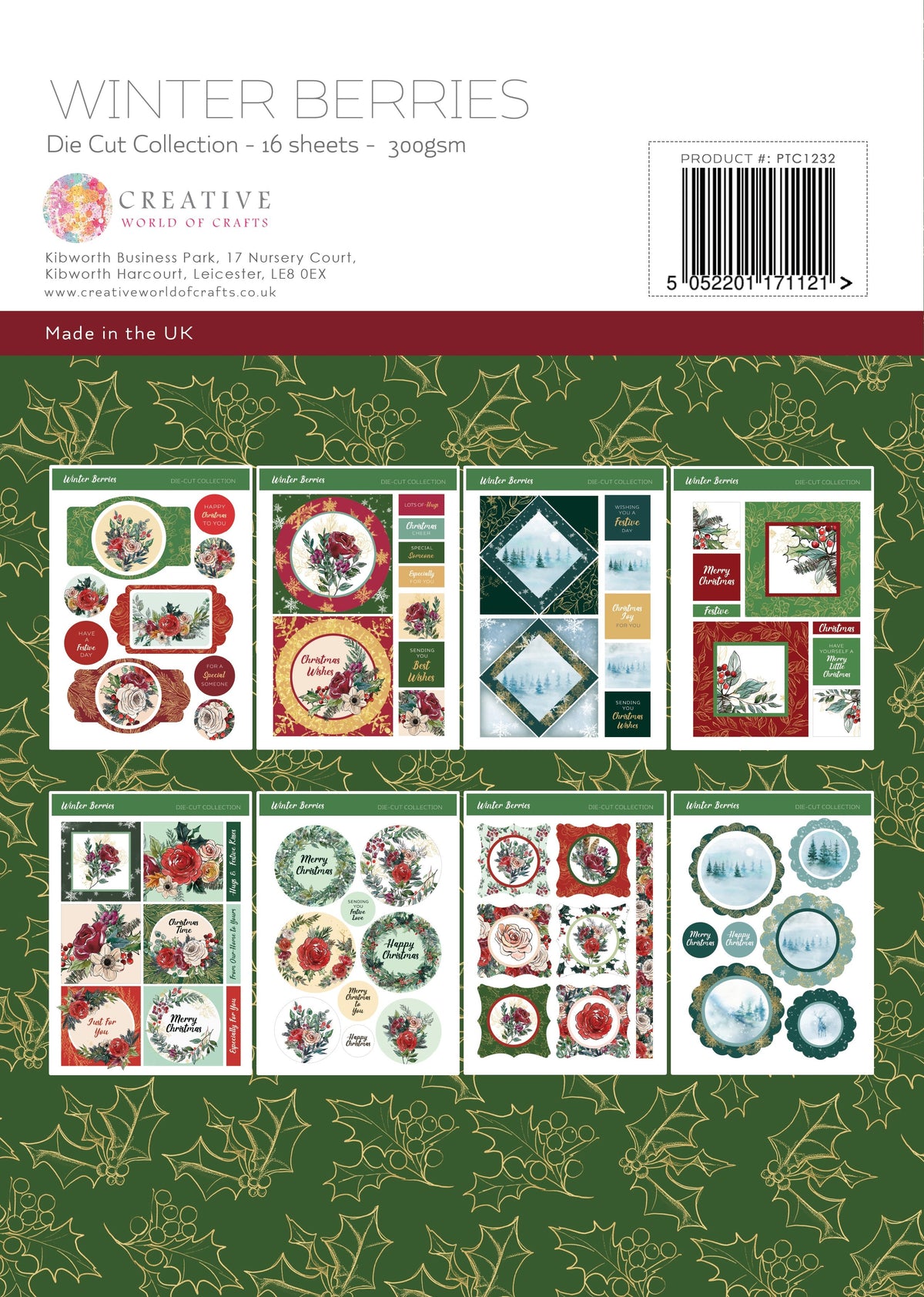 Les feuilles de Die Cut A4 "Winter Berries" de The Paper Tree