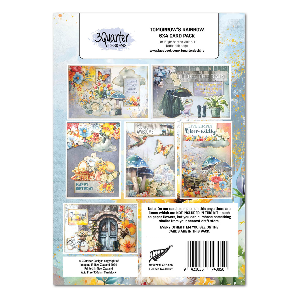 Paquet de cartes 3Quarter Designs Tomorrow's Rainbow 6x4