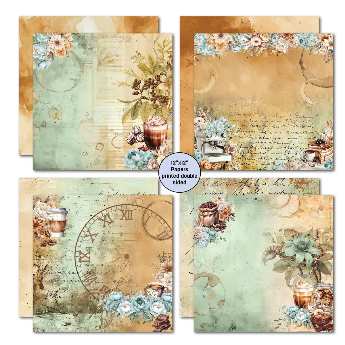 3Quarter Designs Mocha Fix 12x12 Design Paper & Diecuts Set