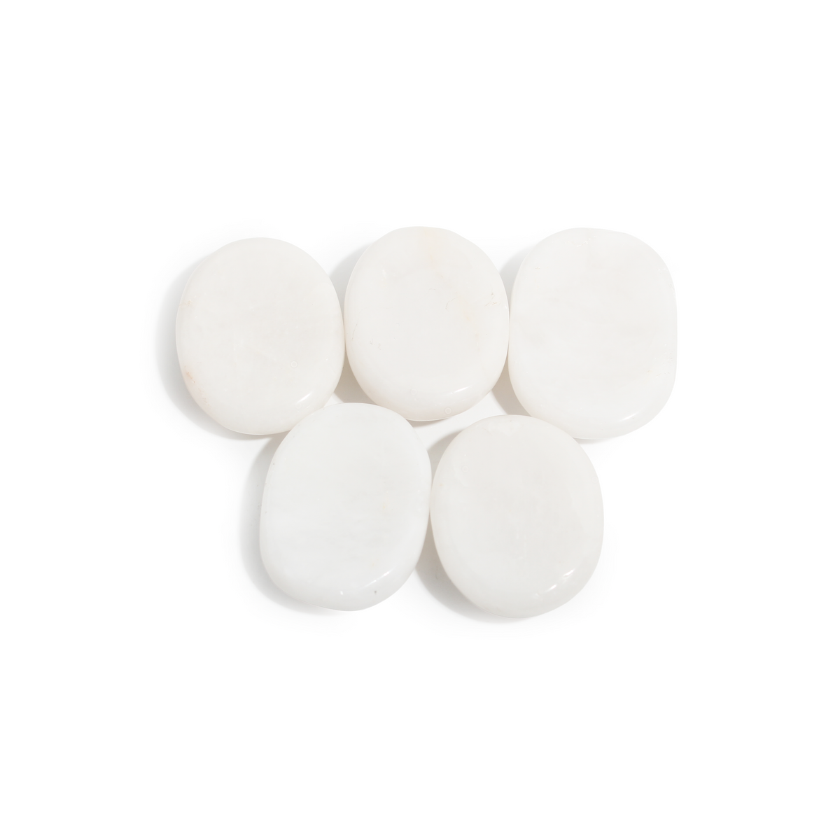 White Agate Worry Stone - 5 Pack