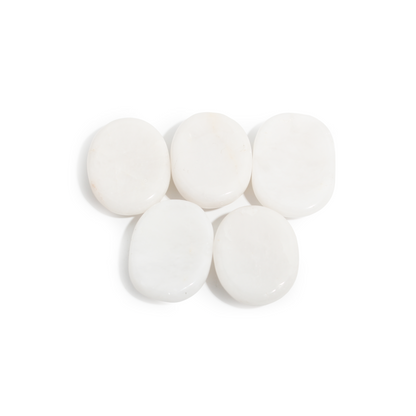 White Agate Worry Stone - 5 Pack