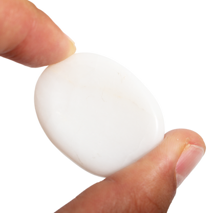 White Agate Worry Stone - 5 Pack