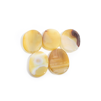 Yellow Onyx Worry Stone - 5 Pack