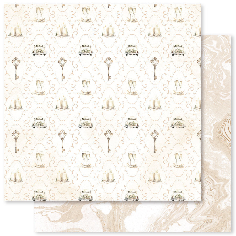 Papiers imprimés Wedding Joy B 30 x 30 cm (lot de 12) 34194
