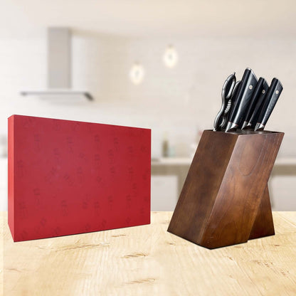 HAGAKURE SIX | Essential 6 pcs Knife set | 4 Knives, 1 Shears with Wood Block