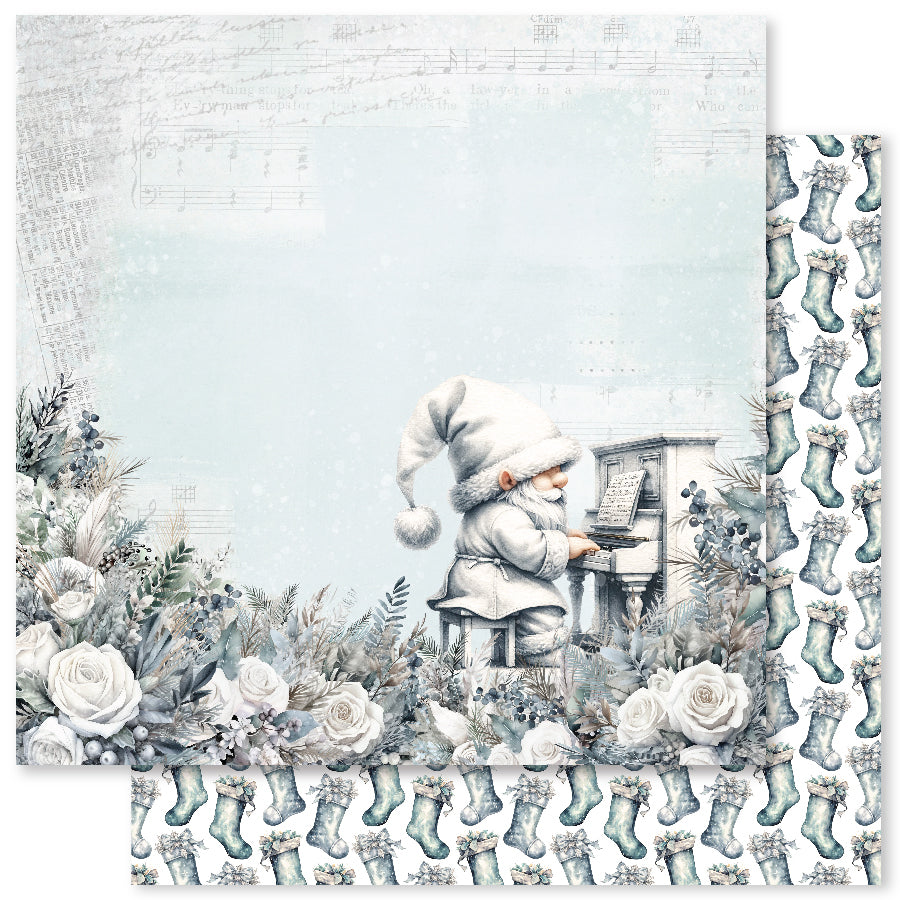 Papier de Noël blanc E 12x12 (paquet de 12) 32904