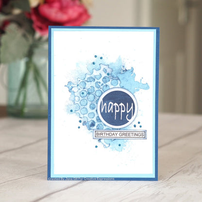 Tampon Woodware Clear Singles Circle Words 4 po x 6 po