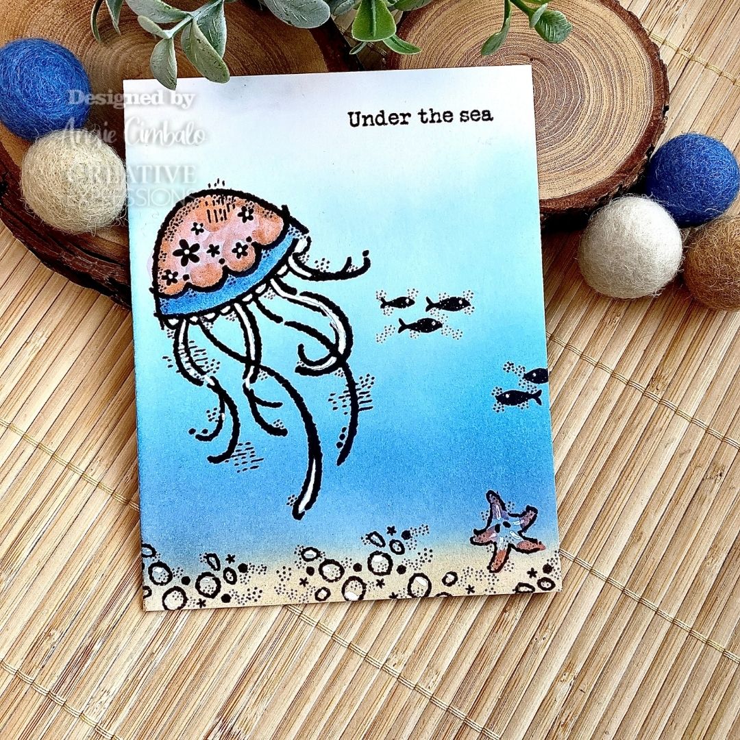 Tampon Woodware Clear Singles Sous la mer 10 x 15 cm