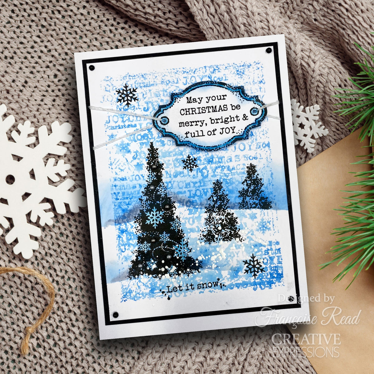 Assortiment de tampons Woodware Clear Singles « Snow Frosted Tree » 10 cm x 15 cm