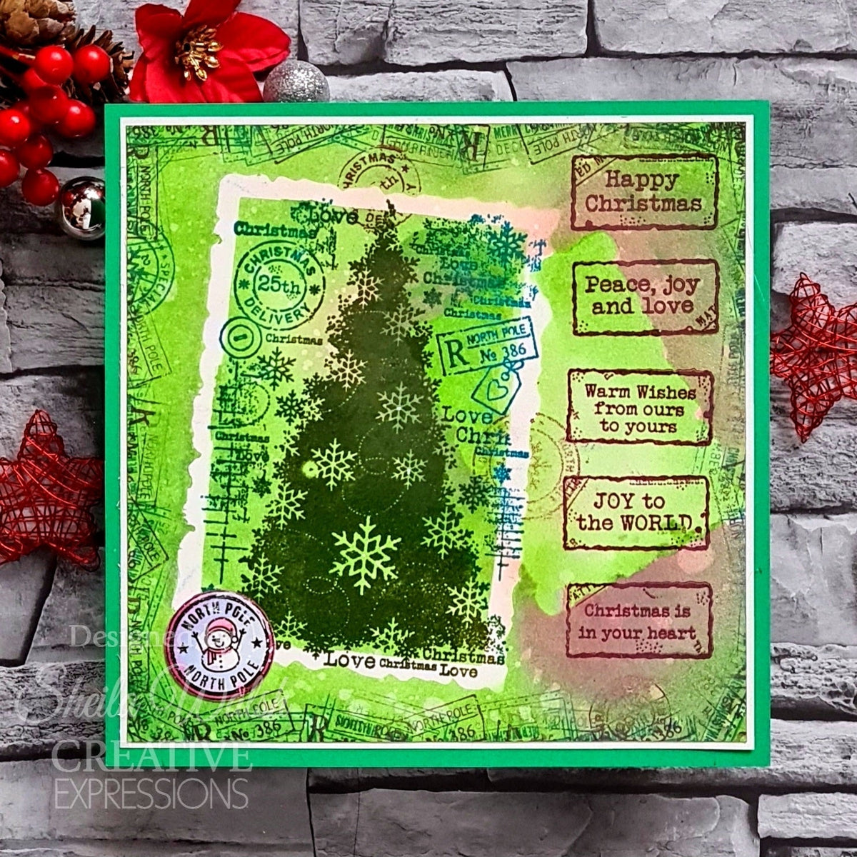 Assortiment de tampons Woodware Clear Singles « Snow Frosted Tree » 10 cm x 15 cm