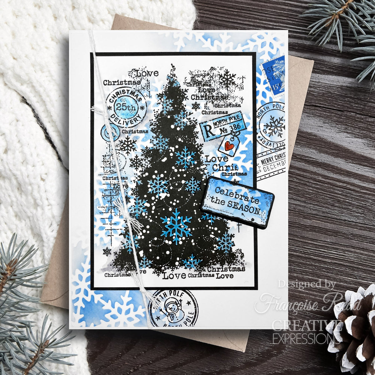 Assortiment de tampons Woodware Clear Singles « Snow Frosted Tree » 10 cm x 15 cm