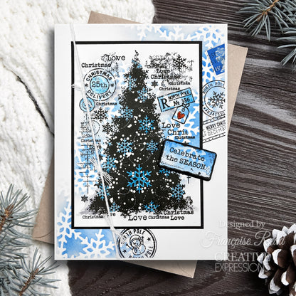 Assortiment de tampons Woodware Clear Singles « Snow Frosted Tree » 10 cm x 15 cm