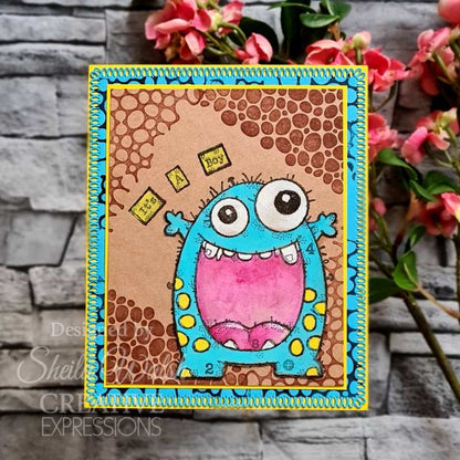 Lot de tampons transparents Woodware Monster Skin 7,6 x 10,2 cm