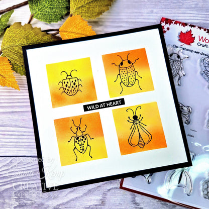 Tampon en silicone Woodware Clear Singles Bug Doodles 10 x 15 cm
