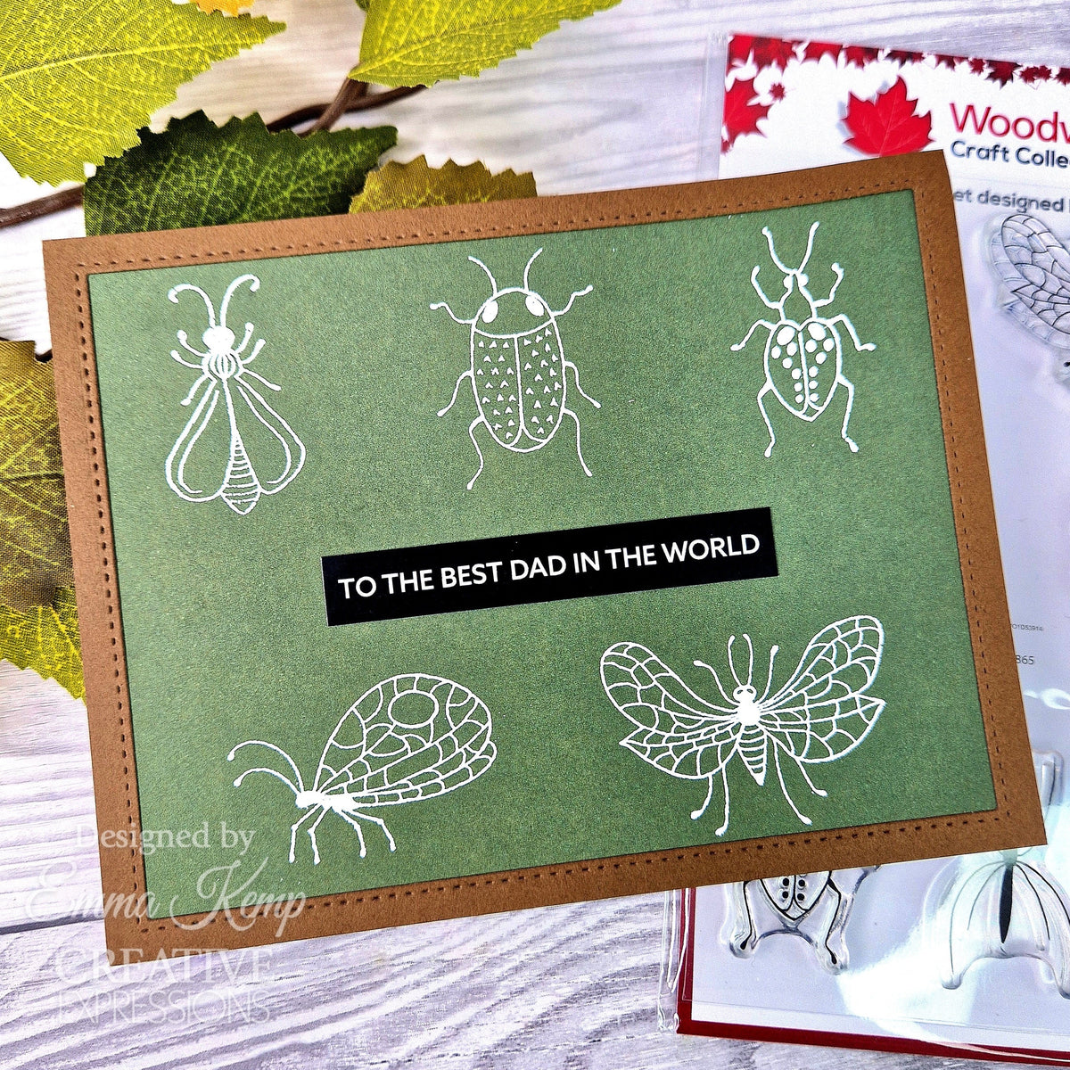 Tampon en silicone Woodware Clear Singles Bug Doodles 10 x 15 cm