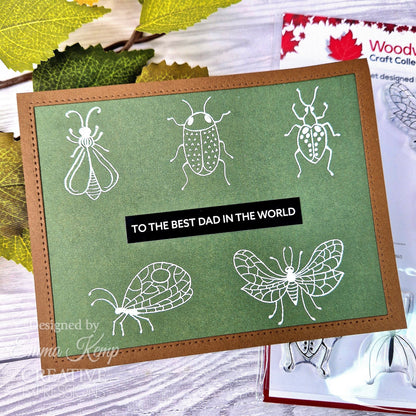 Tampon en silicone Woodware Clear Singles Bug Doodles 10 x 15 cm