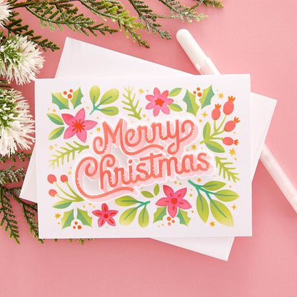 Pochoir et découpe Feuillage de Noël en couches du Set de pochoirs de Noël en couches
