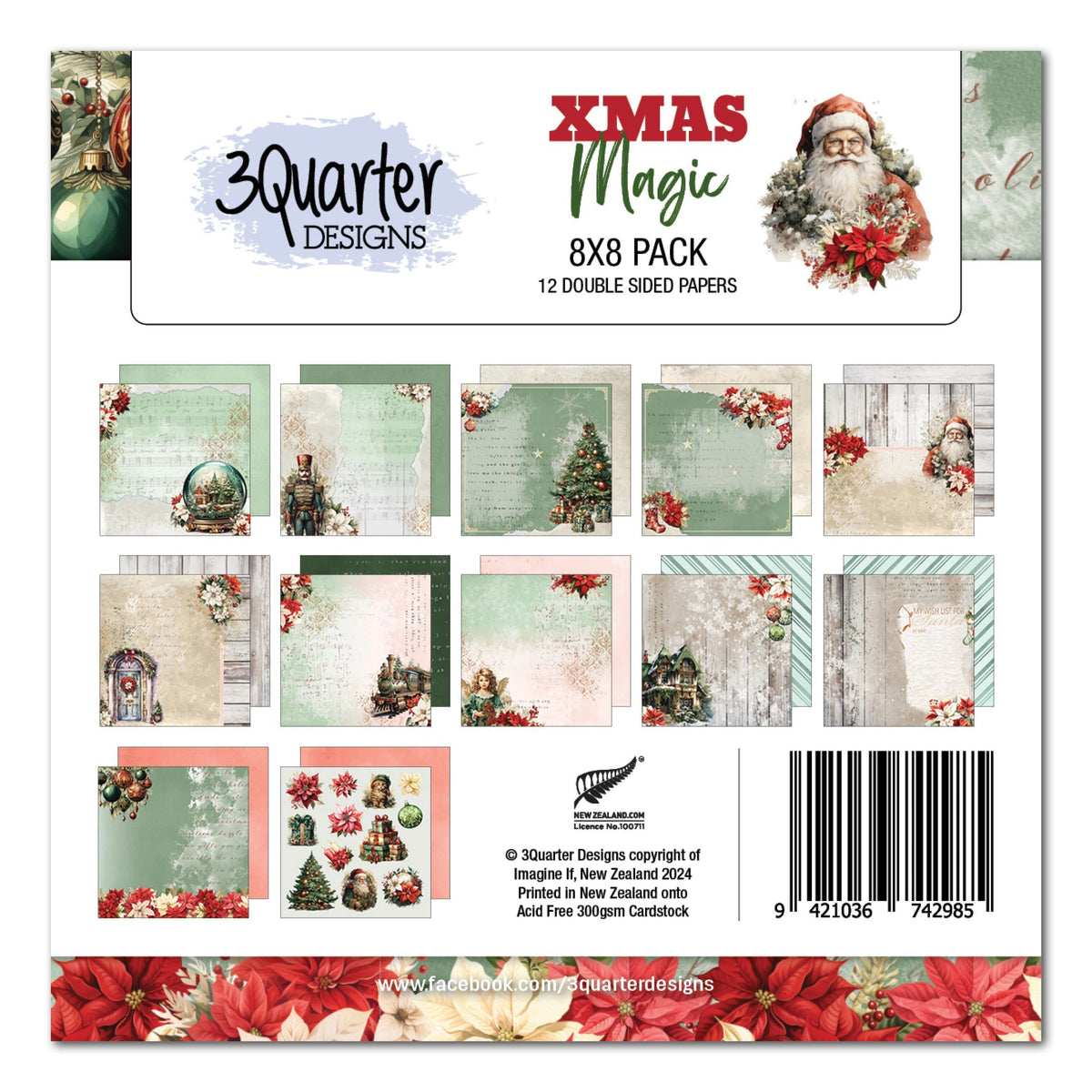 3Quarter Designs Xmas Magic 8x8 Paper Pack