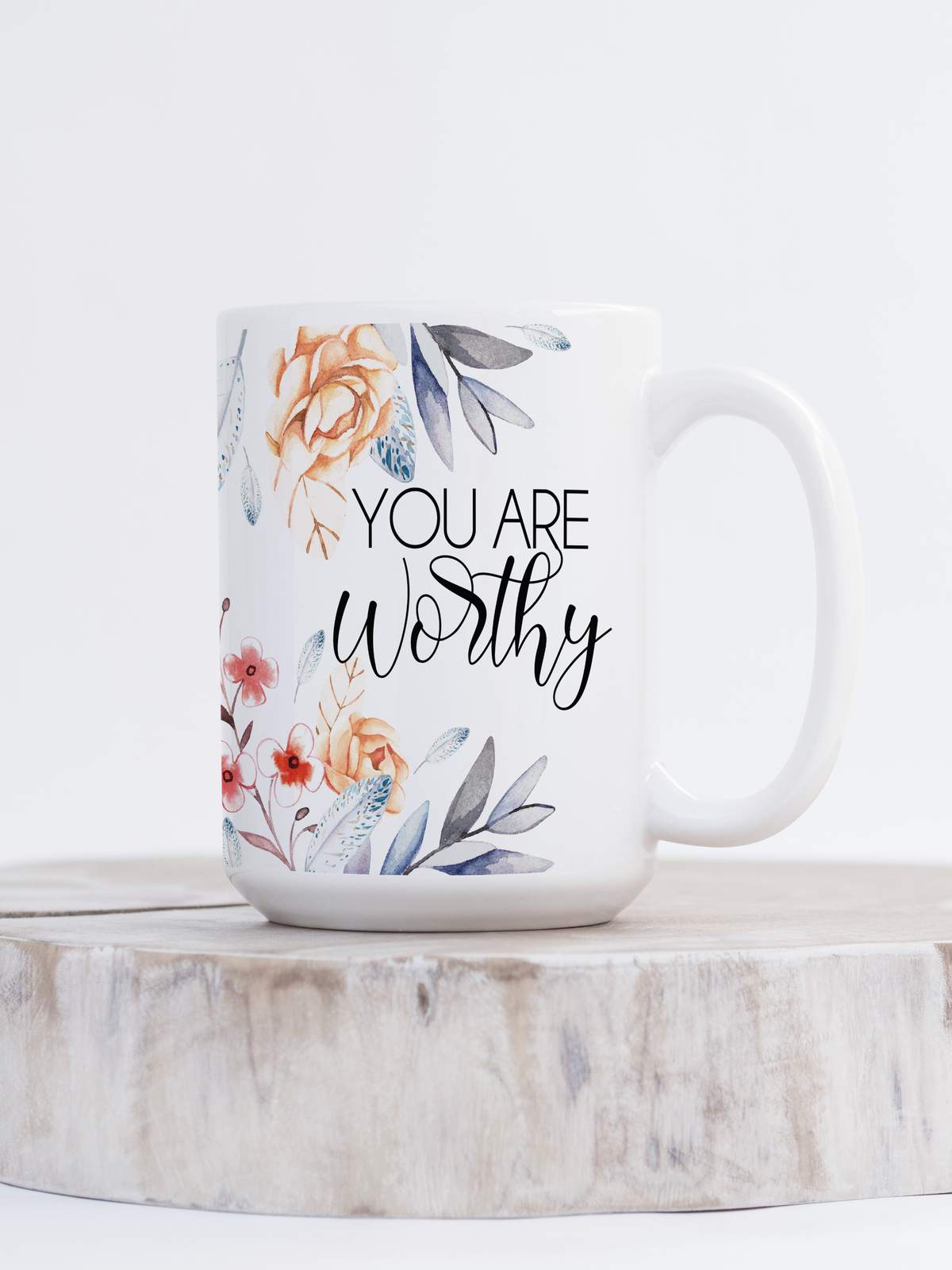 Mug en céramique « Tu es digne » | Mug de santé mentale